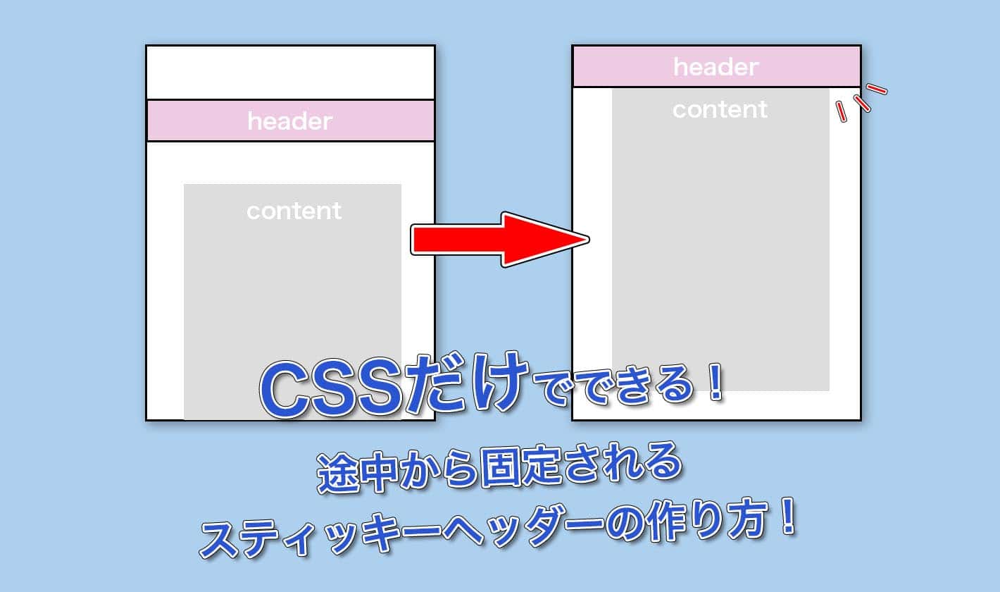 【jQuery不要】CSSだけ！途中から追従するスティッキーヘッダーを簡単に作る方法（サンプル付）